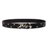 Classical Black Waistband Adjustable Belt With Star Rivets Studded For Women Daily Wear And Outdoor Activity Black