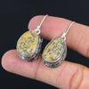Bumble Bee Jasper Stone Dangle Drop Trendy Vintage Earrings 925 Sterling Silver