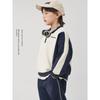 Right European Style Boys' Color-Blocked Embroidered Sweatshirt Children's Clothing Autumn New Style Boys' Versatile Trendy Top