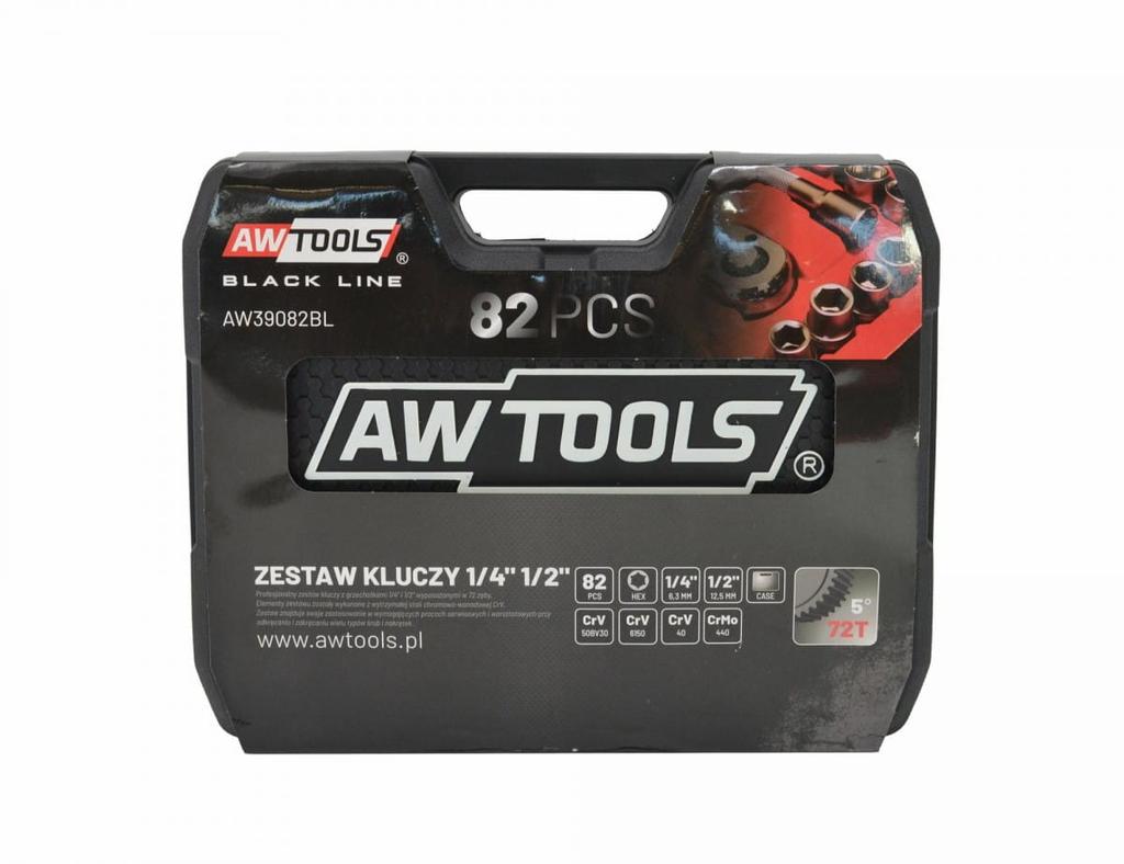 Awtools Wrench Set 82Pcs 1/2"" / 1/4""