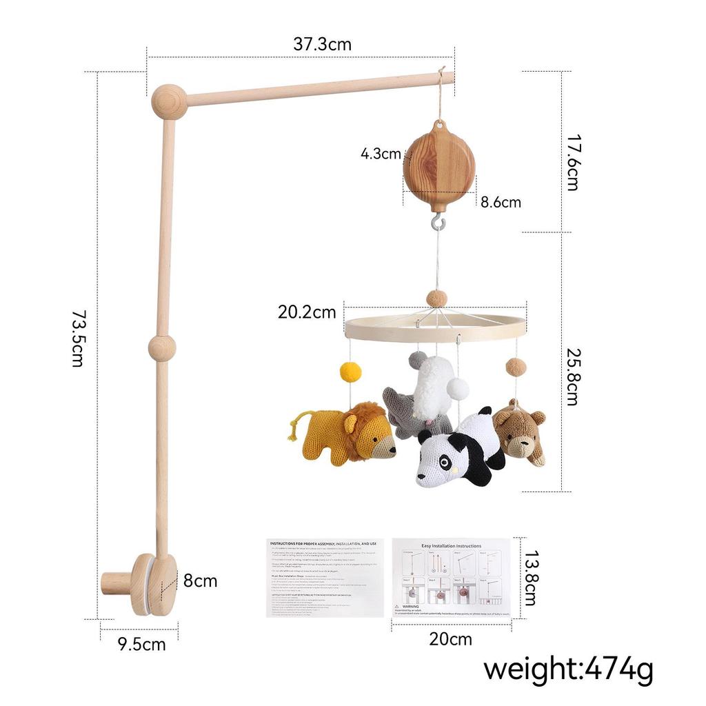 Rotating Crib Mobile: Newborn Baby Sleep Aid & Educational Rattle Toy