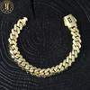 EDGE Einfaches Schloss Monaco Kette Herrenarmband 14K Gold Plated Miami Cuban Link Armband Hip Hop Schmuck Kette