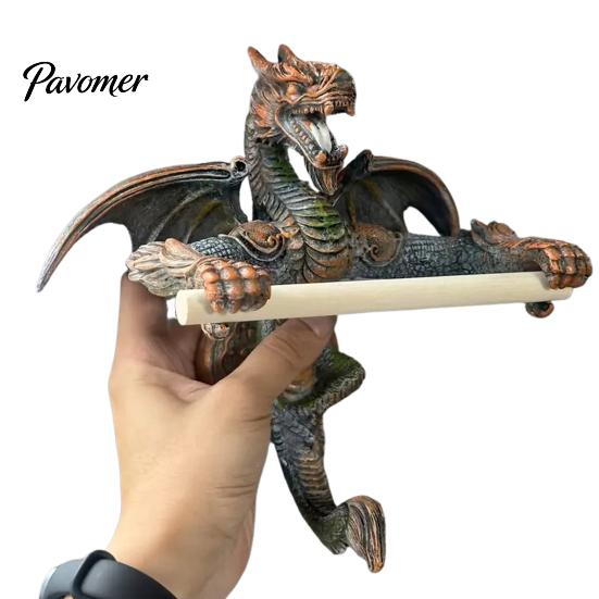 Bathroom Dragon Decoration Flying Roll Paper Holder Winged Wall Mount Toilet Gothic Resin Statue Towel Dispenser Storage Rack