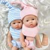 ChildDream 15 Cm Solid Silicone Full Body Mini Reborn Doll Twins Elastic Stretchable Palm Simulation Doll Little Cute Baby Dolls for Kids Playmate Toy