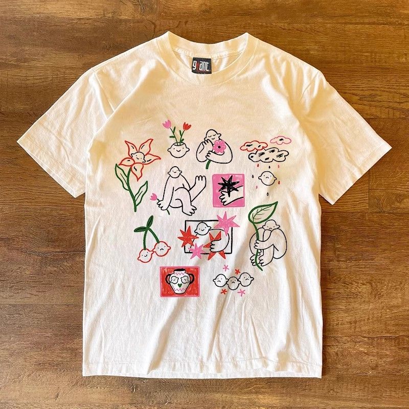 

Make Money for Charity 260G Heavy Pure Cotton! Colorful Life Hong Kong Style COUPLE S Short sleeve T-shirt White S [260g Heavy weight pure cotton]]