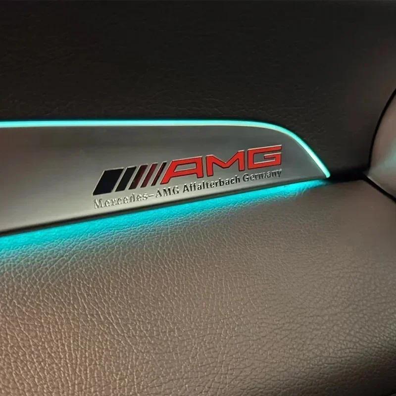 For Mercedes benz AMG W204 W203 W205 W124 W221 W213 W212 3D Metal Car Body Window Dashboard Panel Decor Emblem Interior Stickers
