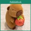 Capybara Plush Toy Cute Animal Dolls For Kids Gift With Holding A Mango Persimmon Design
