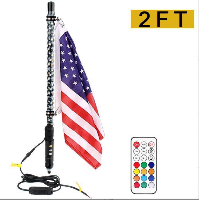 

Цветной светодиодный спиральный флагшток для пляжа, внедорожников, автомобилей - атмосферное украшение антенны