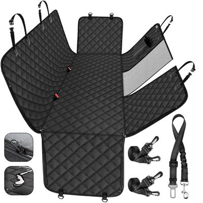 Örgü Pencereli Arka Koltuk için Köpek Koltuğu Kılıfı, 4'ü 1 Arada Araba Koruyucu, Su Geçirmez Çizilmez Kaymaz