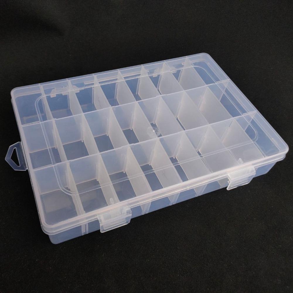 24 Slots Cells Colorful Portable Jewelry Tool Storage Box Container Ring Electronic Parts Screw Beads Organizer Plastic Case
