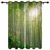Gold Leaves on Black Background Window Curtain for Living Room Bedroom Home Decor Kitchen for Window Drapes