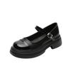 Mary Jane shoes small fragrant women's spring 2025 new light mouth retro color matching small leather shoes sweet thick heel women's single shoes