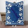 Customizable Boys' Soccer Blanket, 1 Piece, Lightweight Flannel Shawl, Suitable For Sofa Beds, Travel Camping, Living Rooms