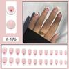Short Press-On Nails Set Ins Style Fake Full Cover Acrylic Nail Tips Women Daily Wear