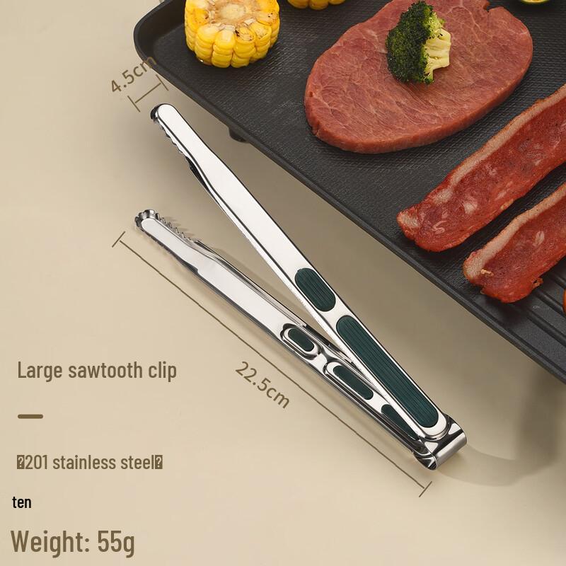 Wutuo 9-inch Stainless Steel Food Tongs with Silicone Tips (Set of 10)
