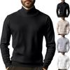 Men's Turtleneck Slim Fit Pullover Plus Velvet Long Sleeve Solid Color Sweater Men's Warm Knitted Sweater