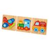Tooky Toys Childrens/Kids Vehicles Wooden Puzzle (Pack of 3)