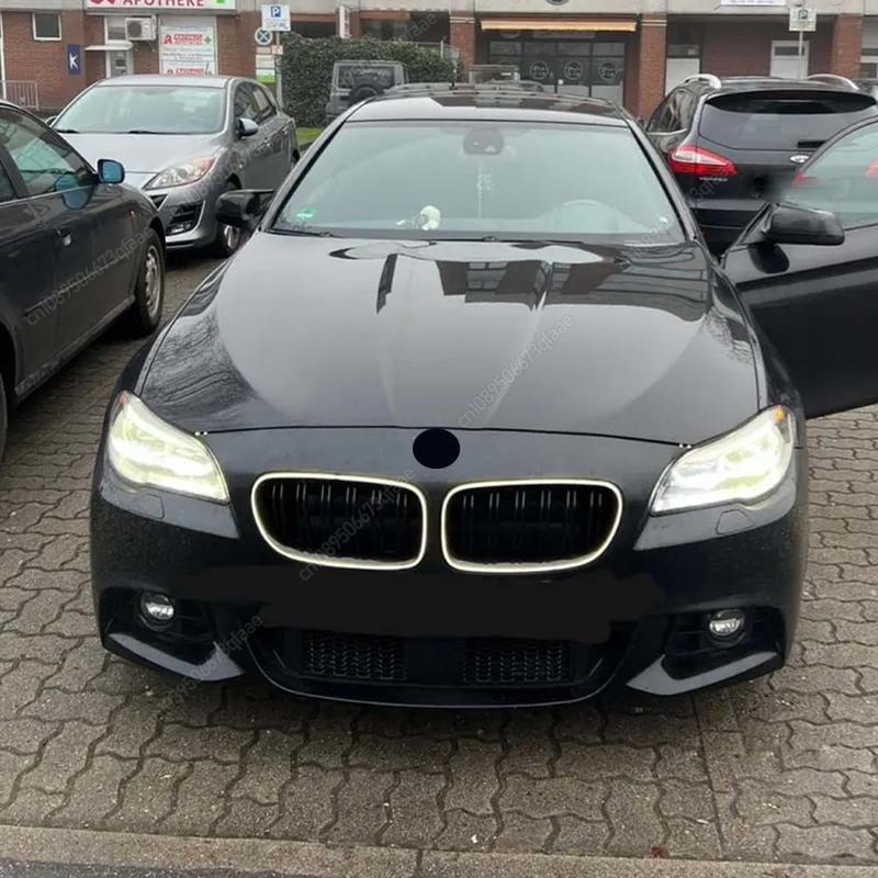 Car Double Line Front Luminous Grille Led Light Racing Grille For BMW 5 Series F10 F11 F18 2010-2017 ABS Black Body Kits Tuning