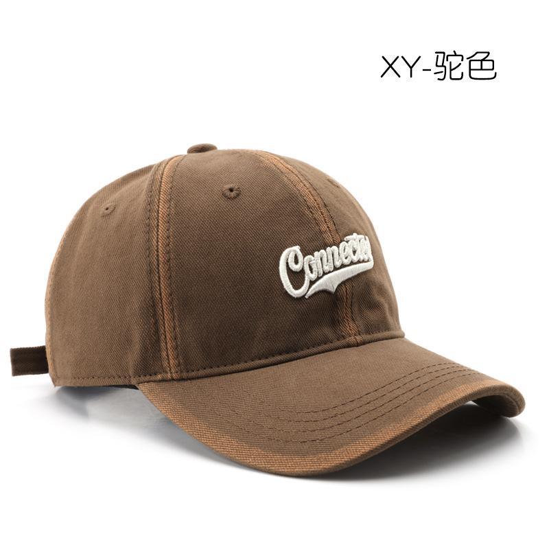 Hat Women's Spring and Autumn Fashion Wash Tie-Dye Retro Baseball Cap Outdoor Sports Men's Travel Sunscreen Shade Cap