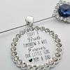 Memorial Photo Locket Charm for Wedding Bouquet Alloy Rhinestones Jewelry Accessory With Round Glass Cabochon