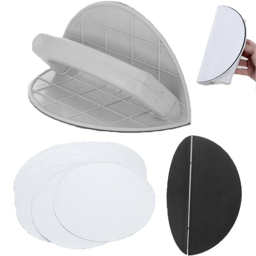 New Multifunctional Sandpaper Rack Semi-Circular Angle Self-adhesive Sanding Sandpaper Tool Handheld Sander Kit 180 240 320 Grit