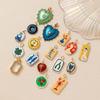 Heart-shaped Square Plate Animal Pendant DIY Jewelry Accessories, Copper-Plated, Fashionable and Colorfast