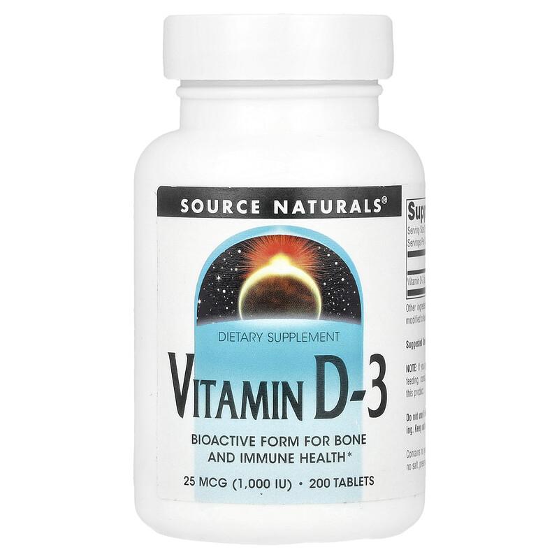 Vitamin D-3, 25 mcg (1,000 IU), 200 Tablets
