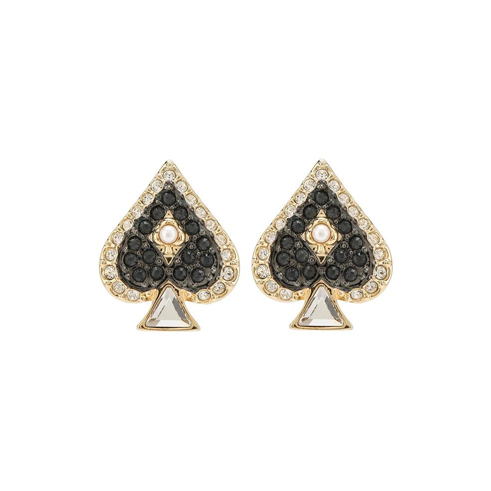 

Swarovski Reversible Charm Tarot Card Fantasy Mysterious Spade Earrings Women Earrings 5510528 Black,F
