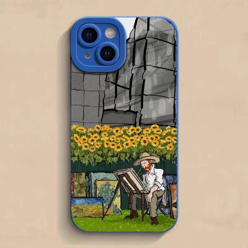 

Стильный силиконовый чехол с картиной маслом Ван Гога для iPhone 14 13 12 11 Pro Max X XR XS Max 7 8 14 Plus противоударная мягкая задняя крышка