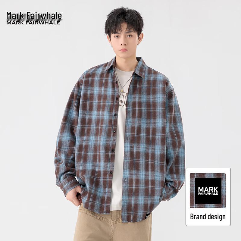 Mark Fairwhale American Retro Plaid Long Sleeve Shirt 3XL