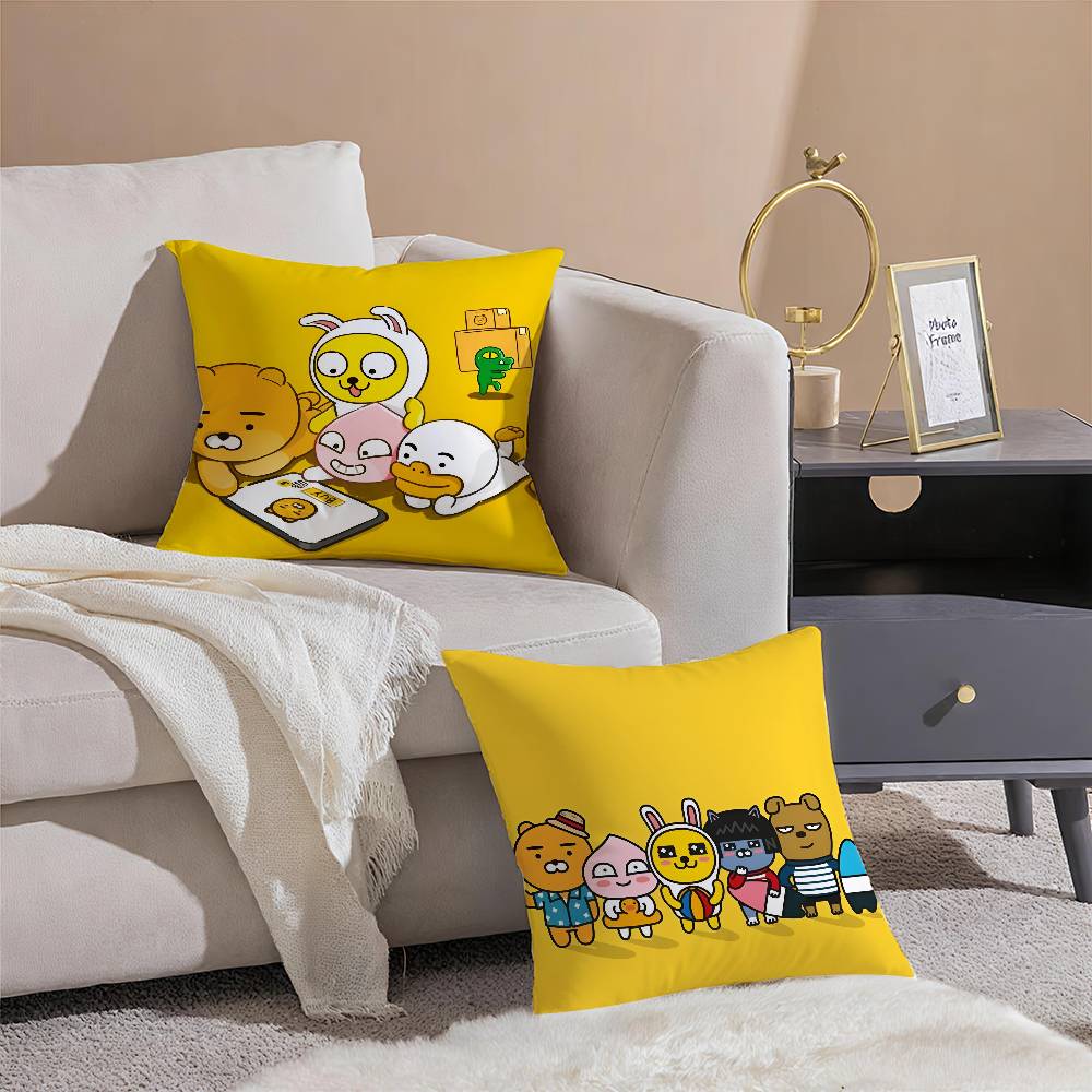 Cartoon Funny Fun Cute KAKAO Pillow Case Silky elegant Comfort Sofa Bed  Invisible zipper Beach pillowcase