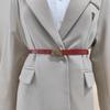 Womens Belt Leather With Classic Silver Buckle For Daily Office Gift Attire