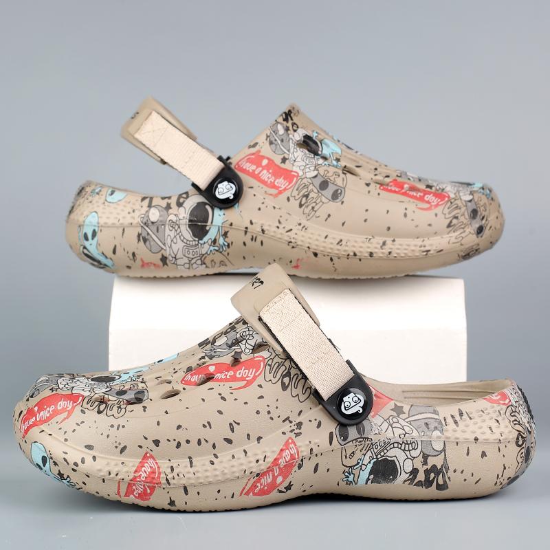 

2025 Летние мужские сандалии Новая домашняя садовая обувь Удобные и легкие мужские тапочки Нескользящие сандалии-вьетнамки с мягкой подошвой 40-41