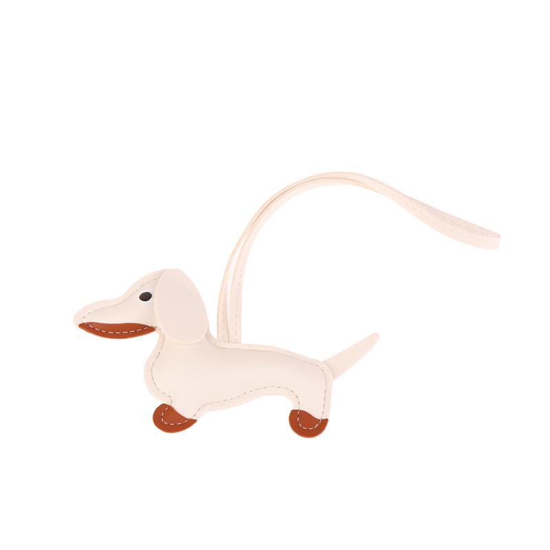 1Pc Men'S Car Dachshund Keychain Pu Leather Dog Keychains  For Women