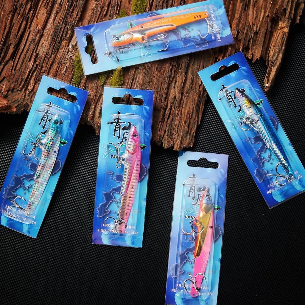 Seabass Lure Metal Vibe Blue Fish Lure 5 Color Set 27g 35g 43g Blue Fish Iron Plate Vibe Metal Vibration [Seiran Lure]