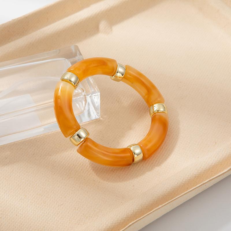 Vintage Multicolor Bamboo Joint Shaped Elastic Bracelets for Women Fashion Simple Handmade Personality Bracelets Female Jewelry