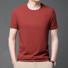Lato Nowy Męski T-shirt z Okrągłym Dekoltem i Krótkim Rękawem Odporny na Zagniecenia i Oddychający Top Teksturowana Tkanina Rekreacyjny Wszechstronny