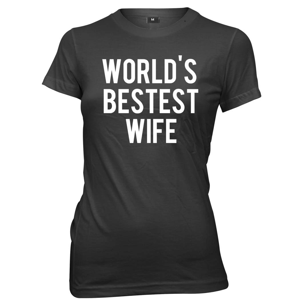 World s Bestest Wife womens Ladies Funny Slogan T-shirt 2XL
