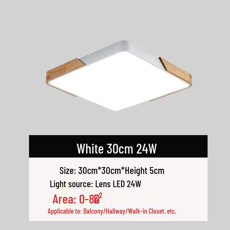 Natural Wood LED Ceiling Lamp for Bedroom and Living Room