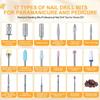 Luminous Tungsten Nail Drill Set with Grinding Heads