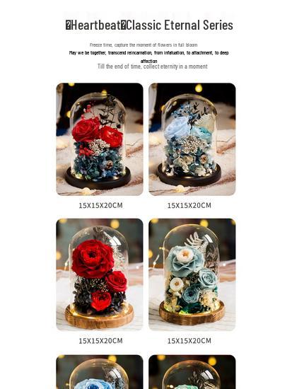 Věčná růže v prosklené kopuli - Perfektní dárek na Valentýna, výročí nebo narozeniny pro přítelkyni, kamarádku, přítele nebo manželku.