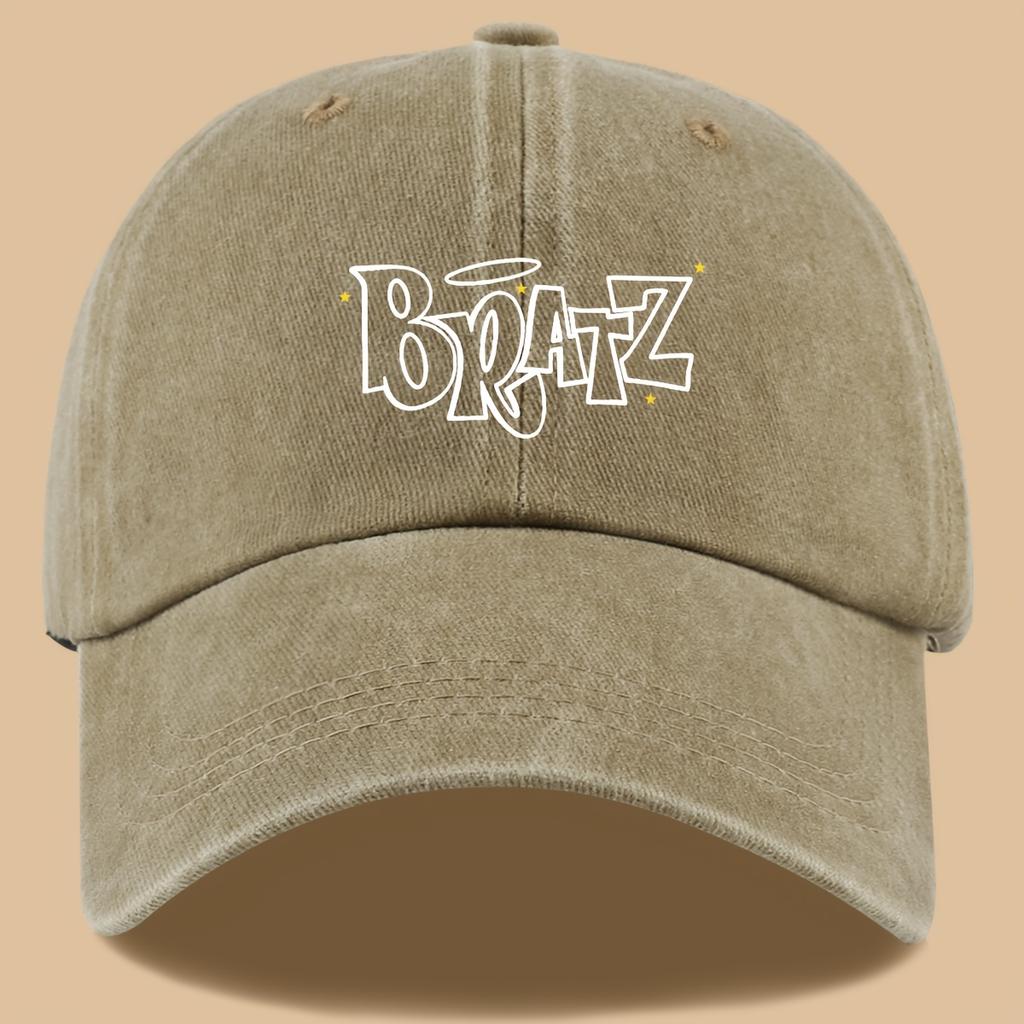 1pc BRATZ Print Trucker Hat  Vintage Washed Baseball Cap with Bratz Breathable Adjustable Unisex Outdoor Hat for