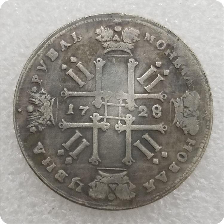 Antique Russian Silver 1 Rouble Coins (1728-1729)