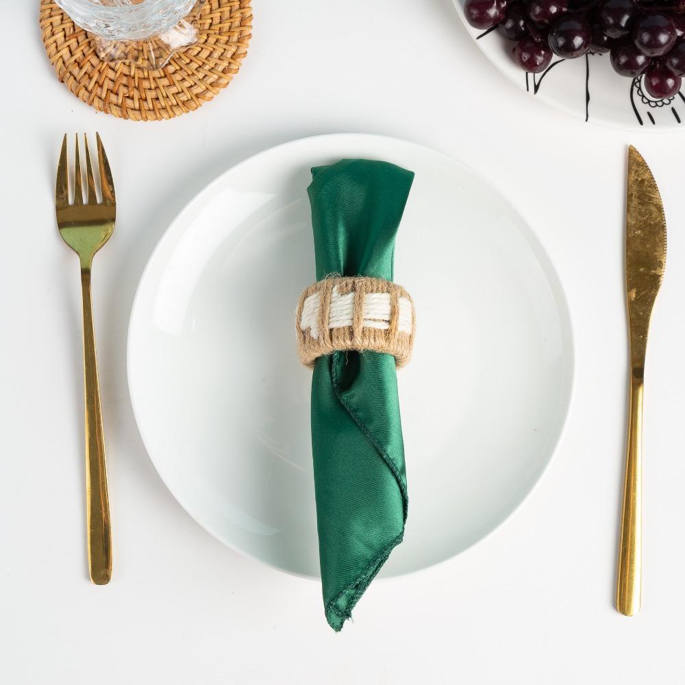 6 Piece Rustic Style Cylinder Napkin Ring Woven Dinning Towel Ring Natural Napkin Buckle  Banquet