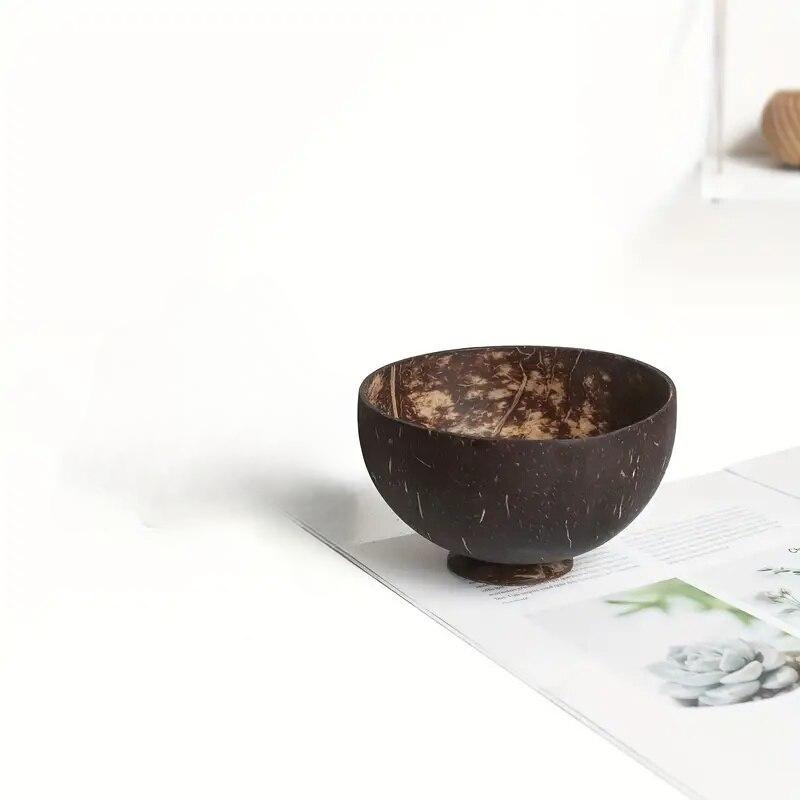 

1/2 шт. Натуральные кокосовые миски для сервировки блюд Деревянная салатница Деревянная многоразовая миска Сервировочная утварь Миски из кокосовой скорлупы Вечеринка