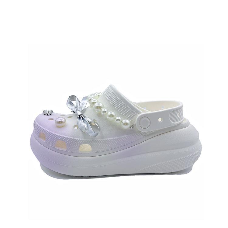 

Crocs Кроксы Crush EVA Милые Нишевые Детские Личностные Удобные Дырочные Туфли Унисекс Белые и Фиолетовые 43-44