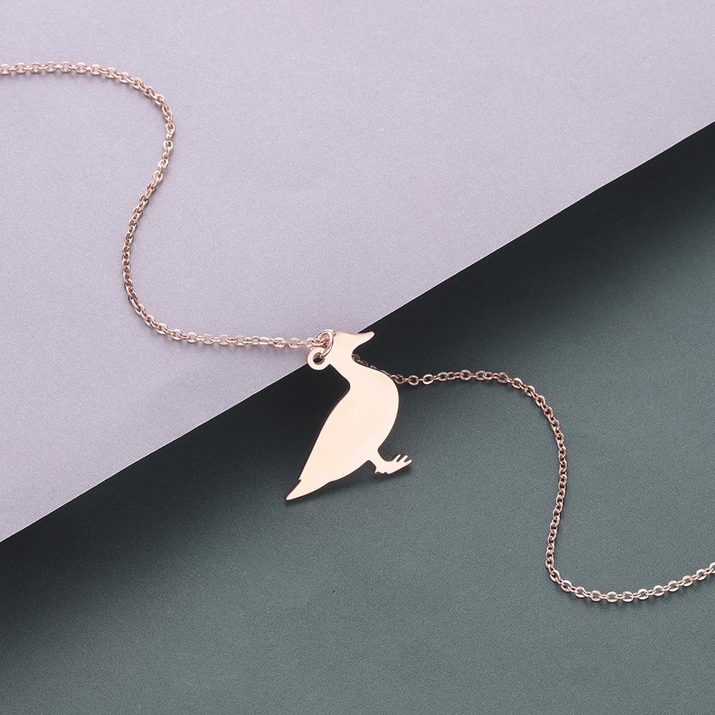 Kinitial Stainless Steel Duck Charm Necklaces Animal Jewelry Cute Bird Pendant Necklace For Women Girl Birthday Gift Wholesale