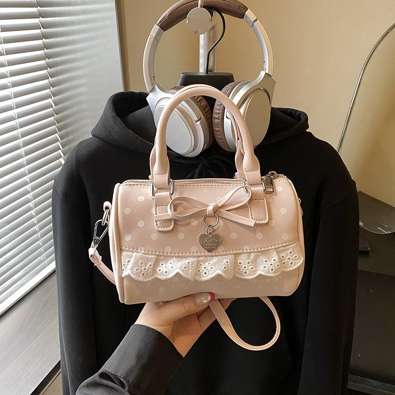 Borsa a Mano Moda Borsa Cuscino Semplice Boston Pois Borsa a Spalla Borsa Casual