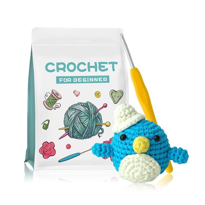 Crochet Kit Penguin Doll Set DIY Hand Knitting Yarn With English Instructions