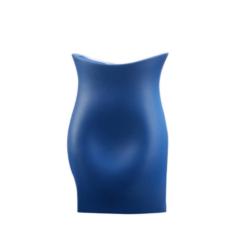 

Современная простая вогнутая ваза для живота, украшения для гостиной, прихожей, тумбы под телевизор, смоляной цветочной композиции, модель комнаты, офиса продаж, мягкое украшение